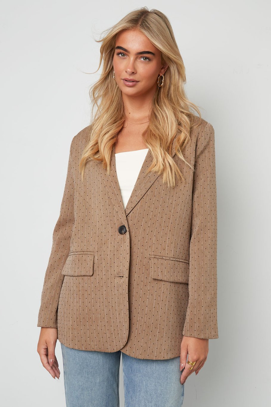 Rhinestone Striped Blazer Picture6